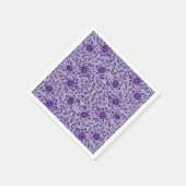 Elegante Blüte Lila Damask Serviette (Ecke)