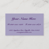 Elegante Blüte Lila Damask Visitenkarte (Rückseite)