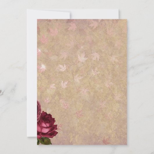 Elegante Blüte mit kalligrafischem Text Einladung (Rückseite)