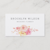 Elegante Blüte mit Perlen Hochzeitsplaner Visitenkarte (Vorderseite)