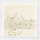 Elegante Blüte mit weichem Grün Serviette (Vorderseite)