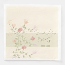 Elegante Blüte mit weichem Grün Serviette