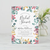 Elegante Blüten Blumendusche Einladung (Stehend Vorderseite)