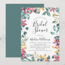 Elegante Blüten Hochzeitsshower-Einladung