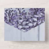 Elegante Blüten lila Rose Hochzeit mit Blumen All In One Einladung (Rückseite)