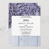 Elegante Blüten lila Rose Hochzeit mit Blumen Einladung (Vorne/Hinten)