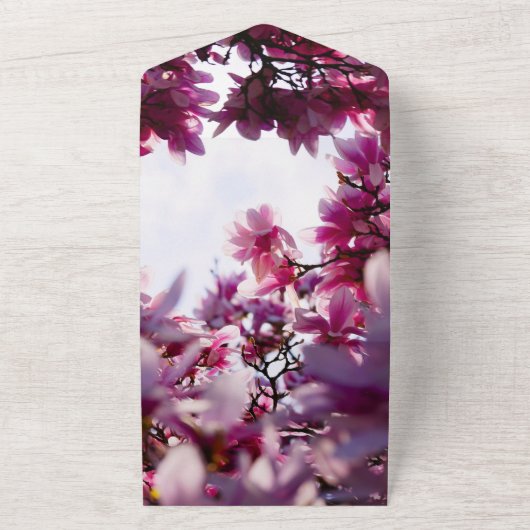 Elegante Blüten mit Blumen Alles in einer Hochzeit All In One Einladung (Außenbereich)