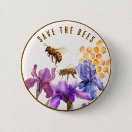 Elegante Blüten Rettete die Bienen Button