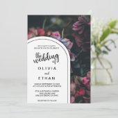 Elegante Blüten rosa Rosen Einladung Hochzeit (Stehend Vorderseite)