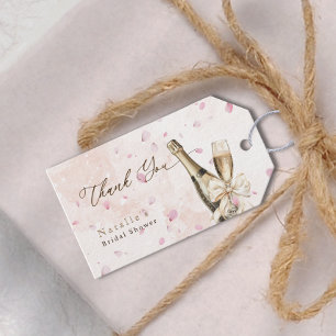 Elegante Blüten Sprudelnde Hochzeitsdusche Dankesk Geschenkanhänger