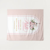 Elegante Blüten und Prosecco-Banner für Junggesell Wandteppich (Vorderseite (Horizontal))