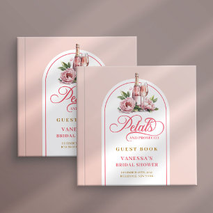 Elegante Blüten und Prosecco-Roségold-Gästebuch Gästebuch