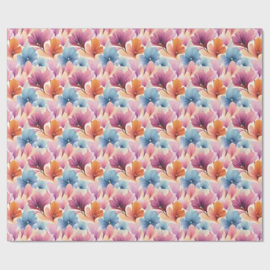 Elegante Blütenblätter weiche Wasserfarbenblüten Geschenkpapier (Flach)