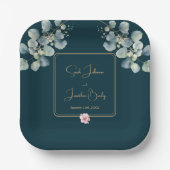 Elegante Blütenblatthochzeit Pappteller (Vorderseite)