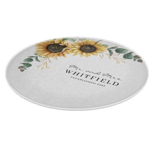 Elegante Blütenblume Eukalyptus Custom Schneidebrett (Ecke)