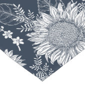 Elegante Blütenblume Navy Kurzes Tab Kurzer Tischläufer (Ecke)