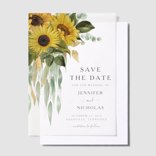 Elegante Blütenblütenblumen heiraten das Datum Pergament Einladungen (Versetzt)