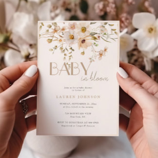 Elegante Blütenblütendusche Einladung