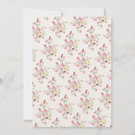 elegante Blütendärme Sommerbogentaufe Einladung (Rückseite)