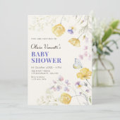 Elegante Blütendusche Einladung (Stehend Vorderseite)