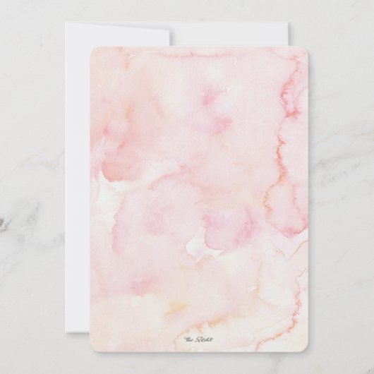 Elegante Blütendusche und Grüne Adoption Einladung (Rückseite)