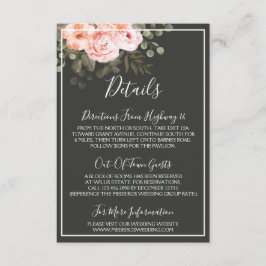 Elegante Blütenfarbe Rosa Details / Richtungen Begleitkarte