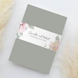 Elegante Blütenfarbe Rosa Wasserfarbe Einladungsbanderole