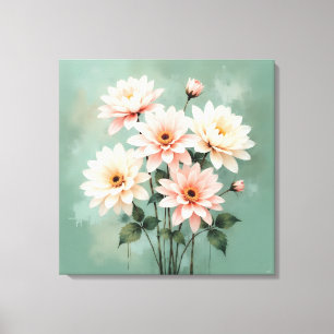 Elegante Blütenglanz-Chrysanthemen-Kunst Leinwanddruck