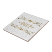 Elegante Blütengoldplatte mit weißen Damaskus 2a Fliese (Seite)