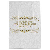 Elegante Blütengoldplatte mit weißen Damaskus 2a Mittlere Geschenktüte (Rückseite)