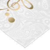 Elegante Blütengoldplatte mit weißen Damaskus 2a Tischdecke (Schrägansicht)