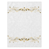 Elegante Blütengoldplatte mit weißen Damaskus 2a Tischdecke (Vorderseite)