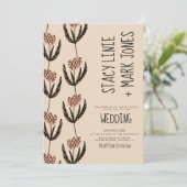 Elegante Blütenhandzeichnung Extravaganter Script- Einladung (Stehend Vorderseite)