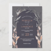 Elegante Blütenhochzeit Einladung (Vorderseite)