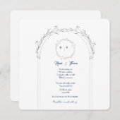 Elegante Blütenkarte Save the Date - flache Hochze (Vorne/Hinten)