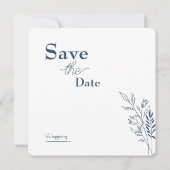 Elegante Blütenkarte Save the Date - flache Hochze (Rückseite)