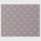 Elegante Blütenkuppel und Polka-Punkte Geschenkpapier (Flach)