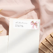 Elegante Blütenpinke Babydusche Rücksendeadresse