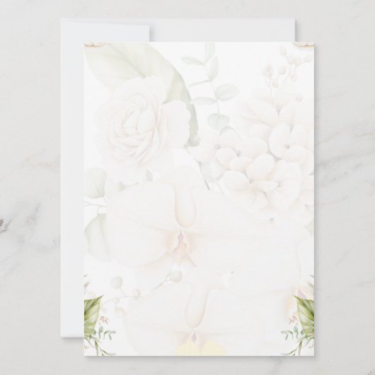 Elegante Blütenpracht 50. Geburtstag Einladung (Rückseite)