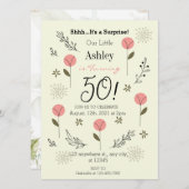 Elegante Blütenpracht 50. Geburtstag Einladung (Vorne/Hinten)