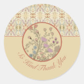 Elegante Blütenpracht in Beige Runder Aufkleber (Vorderseite)