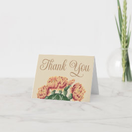 Elegante Blütenpracht, prickly pear cactus Wedding Dankeskarte