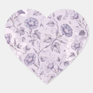 Elegante Blütenpracht: Staubige Lavendel-Prächtige Herz-Aufkleber