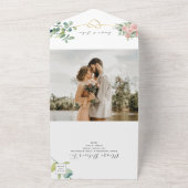 Elegante Blütenrosa Hochzeit in einem All In One Einladung (Außenbereich)