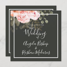 Elegante Blütenrot Rosa Botanische Moderne Hochzei