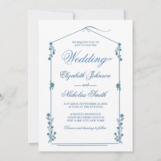 elegante Blütensafari Einladung (Vorderseite)