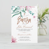 Elegante Blütentaufe in Aquarellfarben Einladung (Stehend Vorderseite)