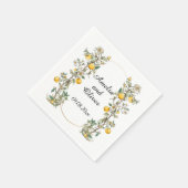 Elegante Blütenzeit mit Lemons Wedding Serviette (Ecke)