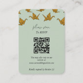 Elegante Boda de grúa de papel verde Begleitkarte (Vorderseite)