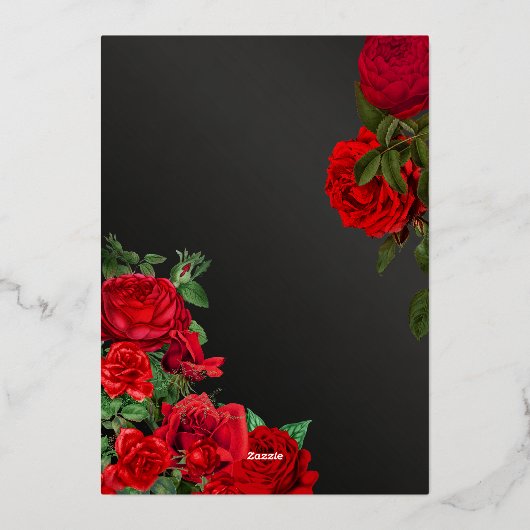 Elegante Boda de Rosas Foil Folieneinladung (Rückseite)